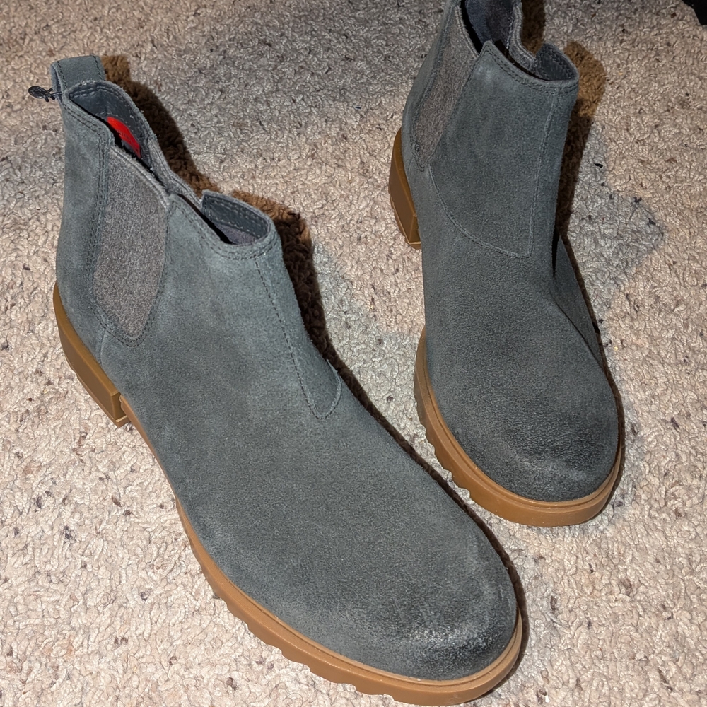 Sorel NEW Gray SUEDE Ankle Boots EMELIE II CHELSEA STYLE 10.5 WOMENS $200